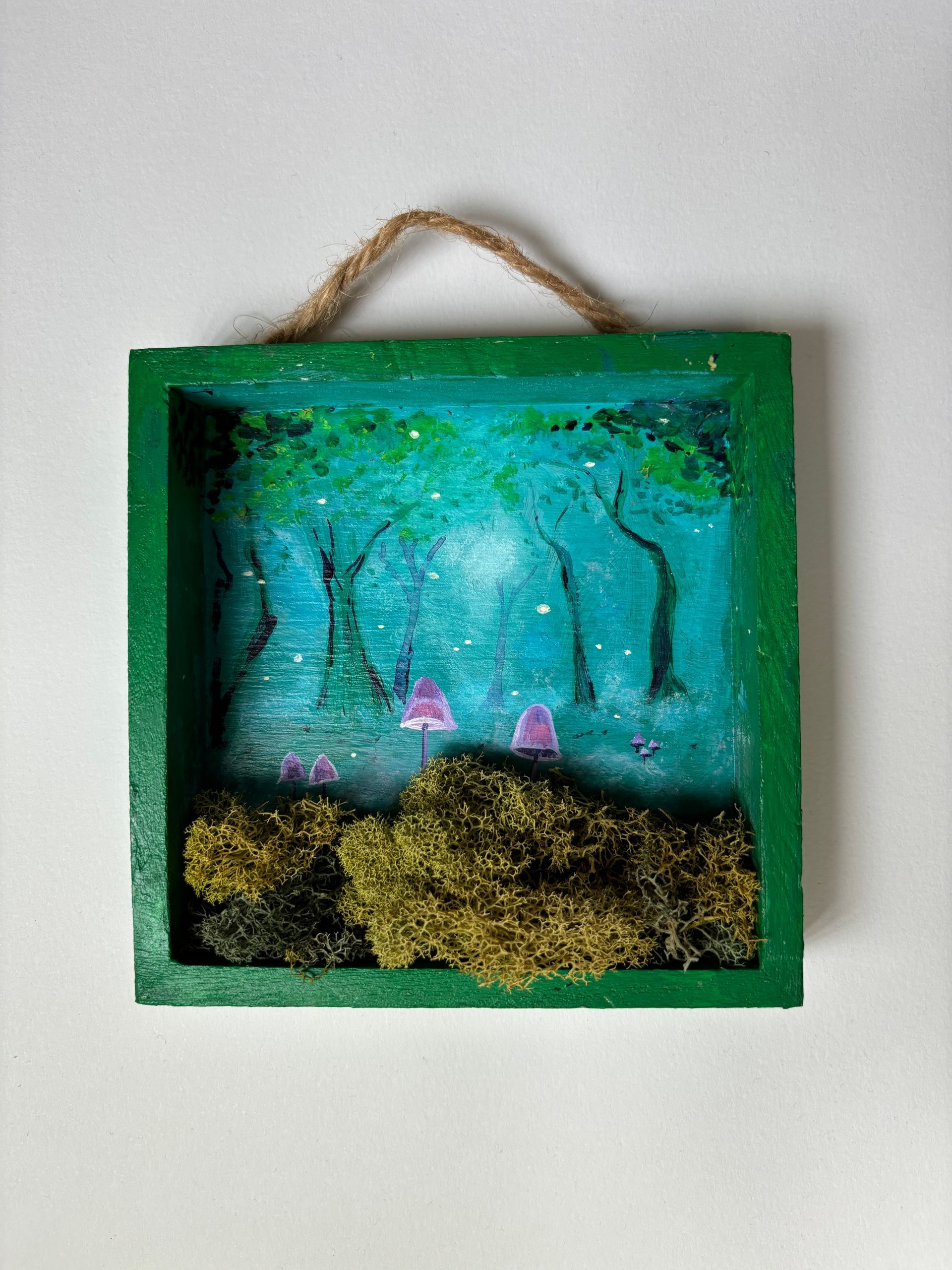 Mushroom Shadowbox Original Art