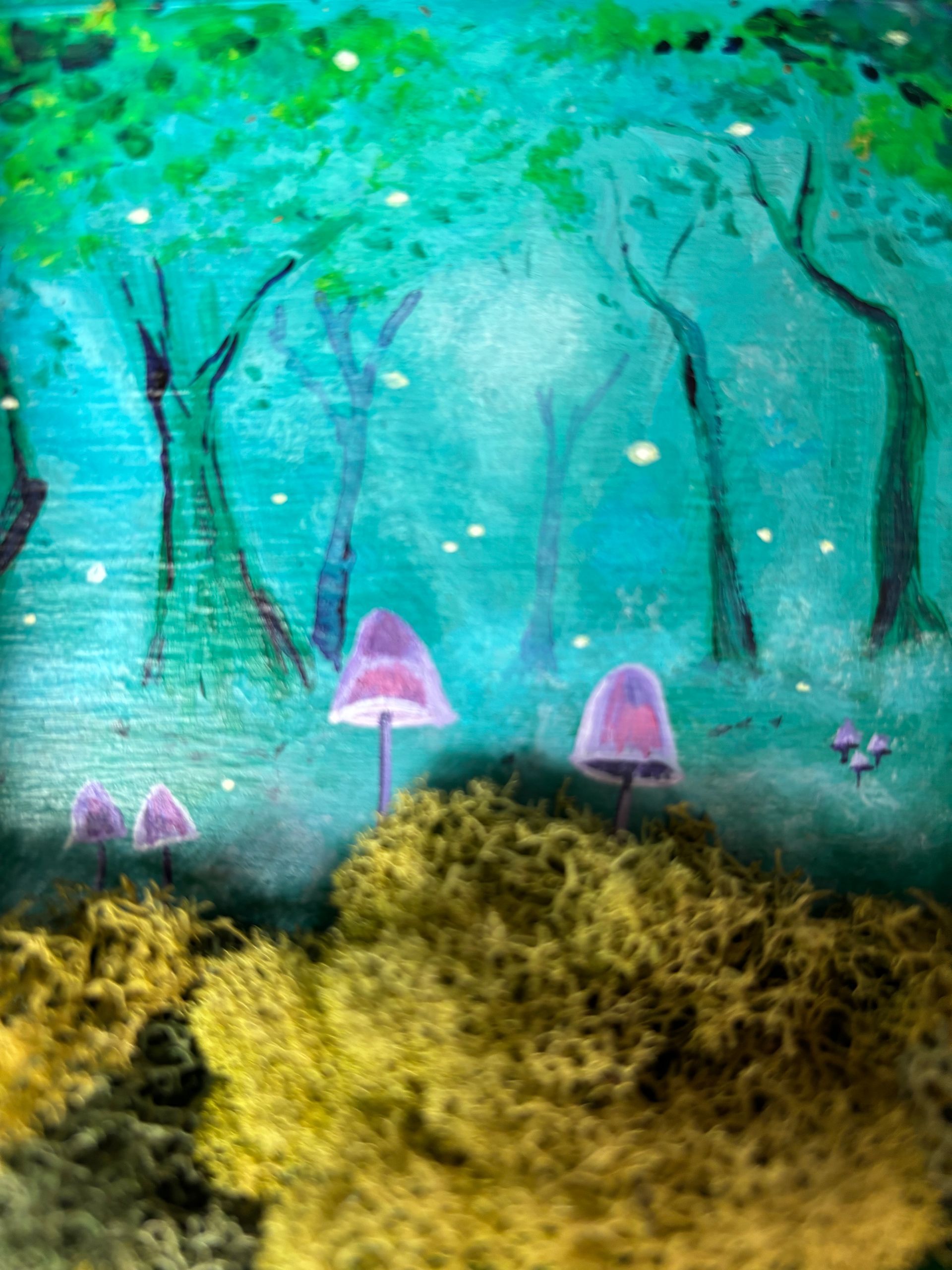 Mushroom Shadowbox Original Art