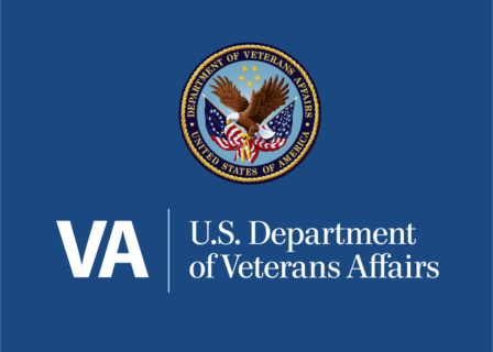 U.S. Department of Veterans Affairs logo on a blue background