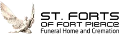 St. Forts of Fort Pierce funeral home and cremation logo with an eagle in beige and black
