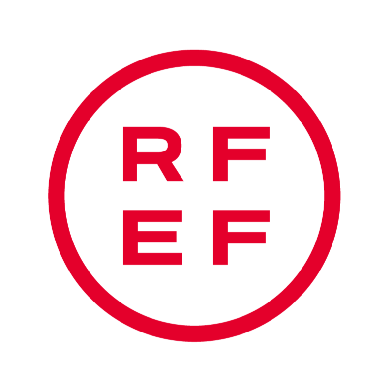 Red circular logo with the letters R F E F in red on a white background