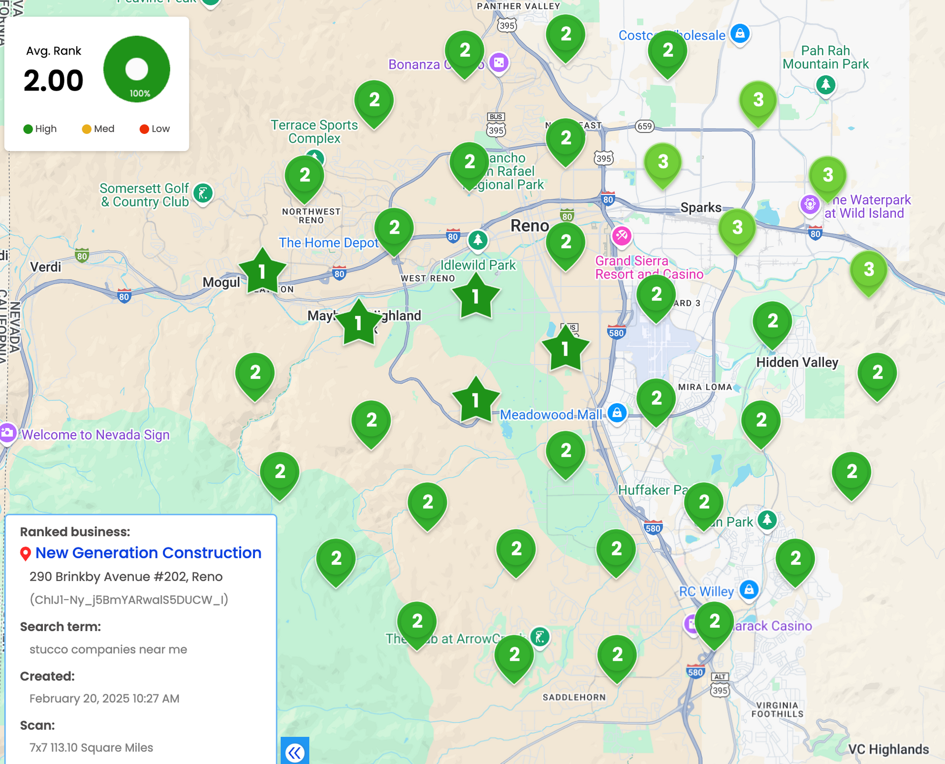 Local SEO results for a stucco contractor.
