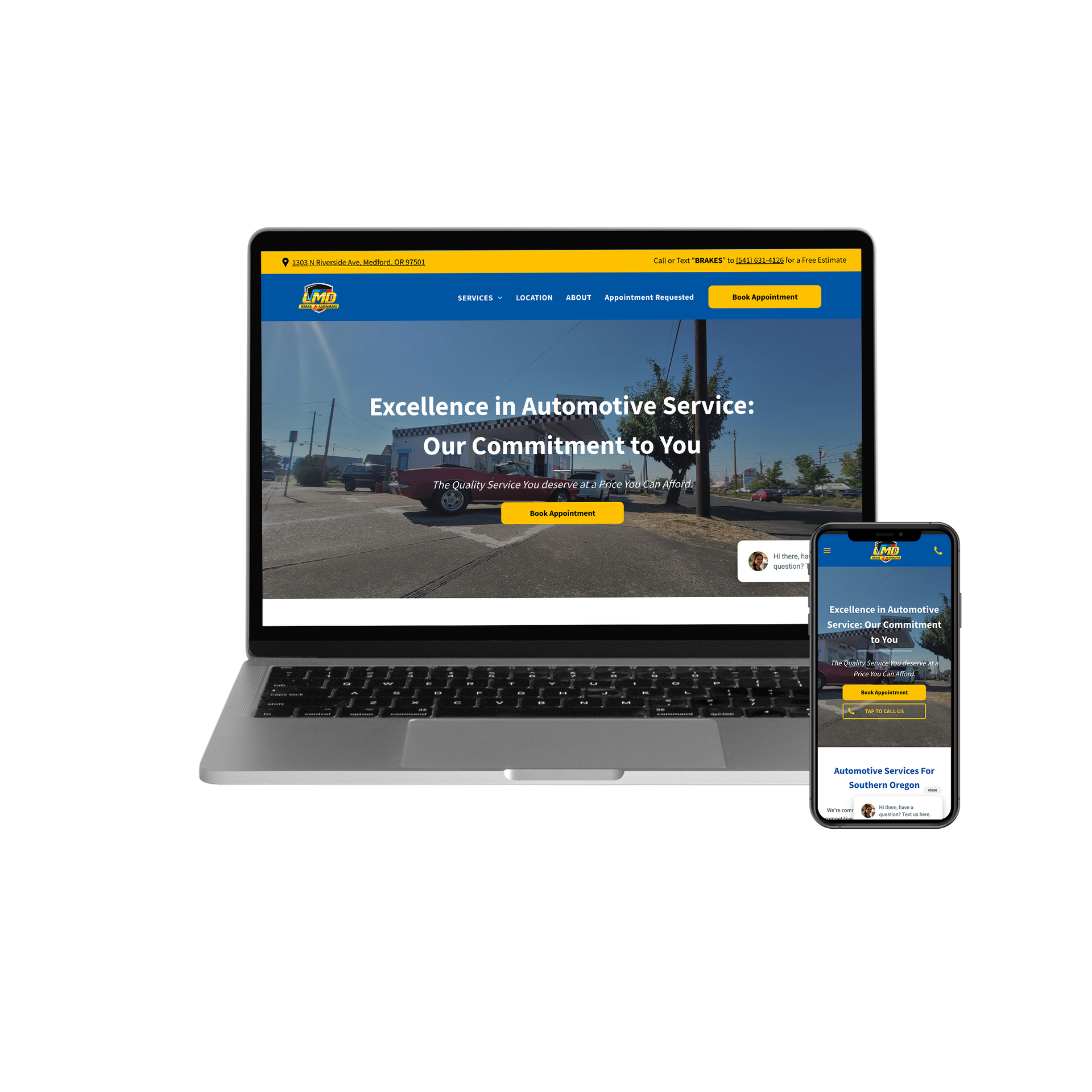 Web design and SEO for auto repair shop in Medford Oregon