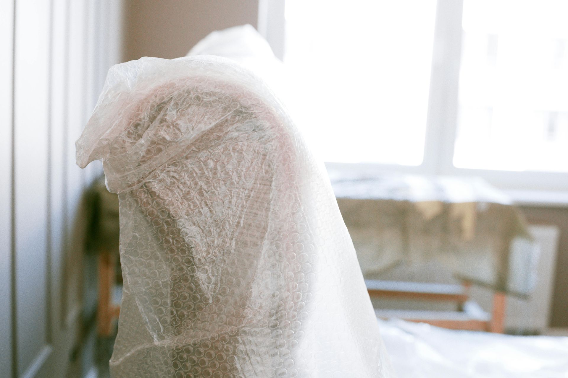 furniture wrapped for protection during a move