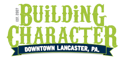 A logo for building character downtown lancaster pa