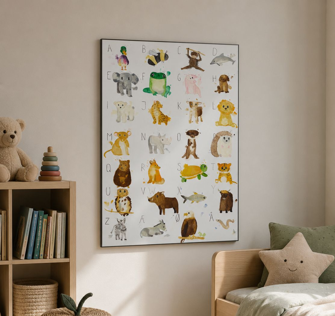 Akustikbillede | Akustikbillede eget motiv | Akustikplakat | Børneværelse | DIY | Lydisolering | akustikregulering | Dansk