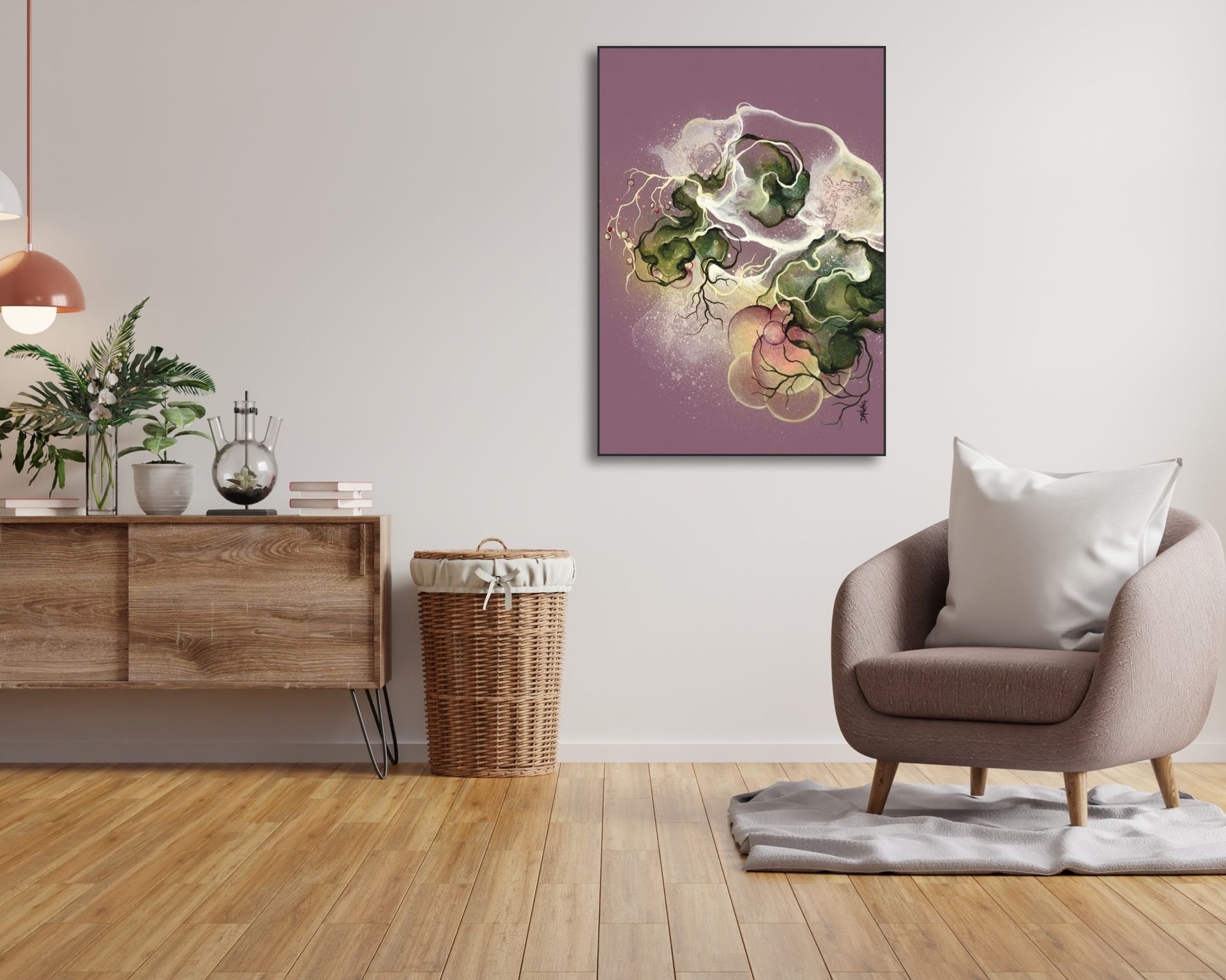 Akustikbillede stue | Rikke Darling | Dansk Lydisolering | Kunst