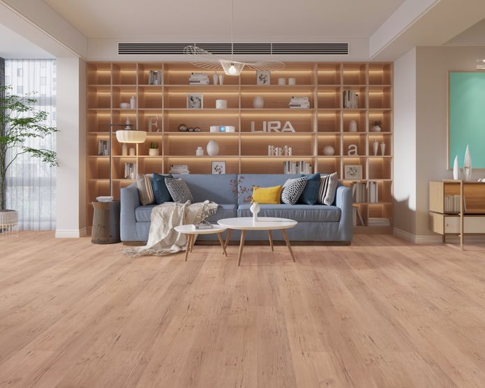 Living Room with Custom Shelving — Flooring Suppliers in Port Macquarie, NSW