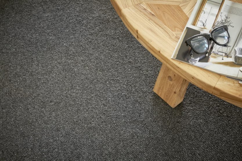 Coffee Table on Grey Carpet Flooring — Flooring Suppliers in Port Macquarie, NSW