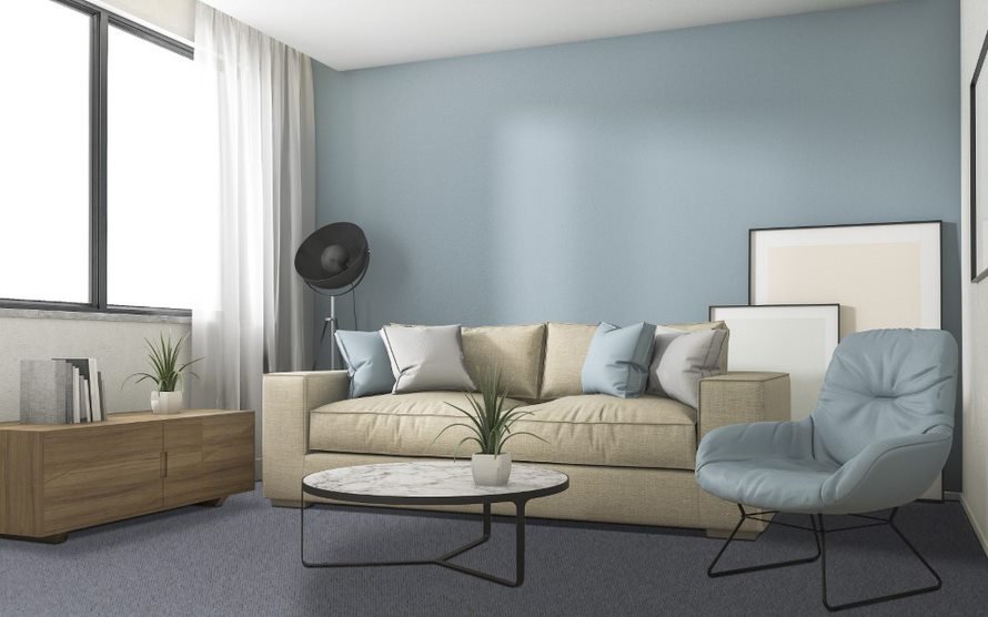 Elegant Carpeted Living Room — Flooring Suppliers in Wauchope, NSW