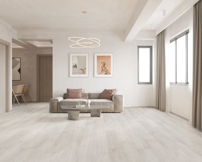 Elegant White Living Room — Flooring Suppliers in Port Macquarie, NSW
