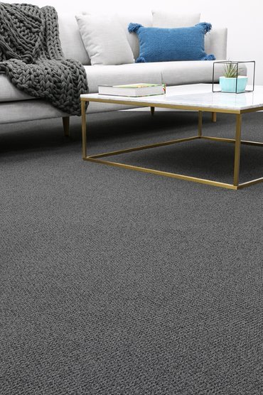 Dark Grey Carpet Flooring in Living Room — Flooring Suppliers in Port Macquarie, NSW