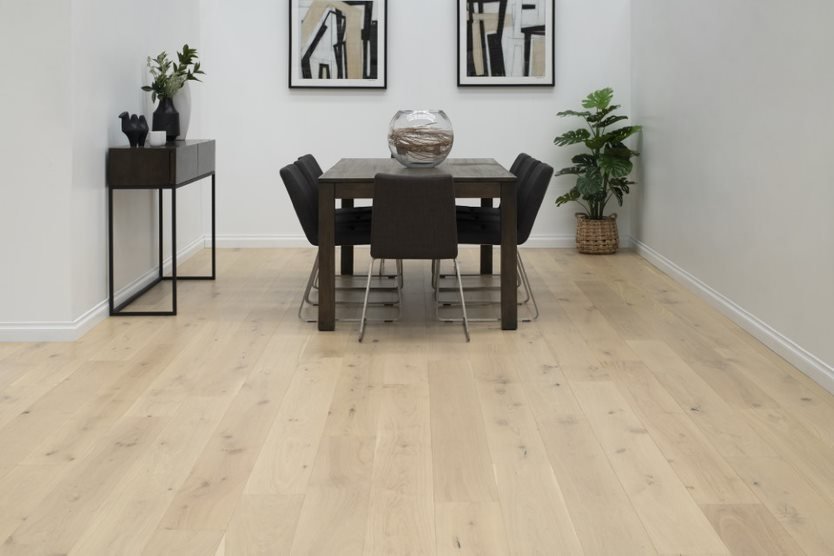 Dining Table on Timber Flooring — Flooring Suppliers in Port Macquarie, NSW