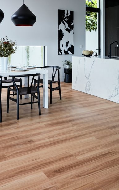Dining Room with Vinyl Plank Flooring — Flooring Suppliers in Port Macquarie, NSW
