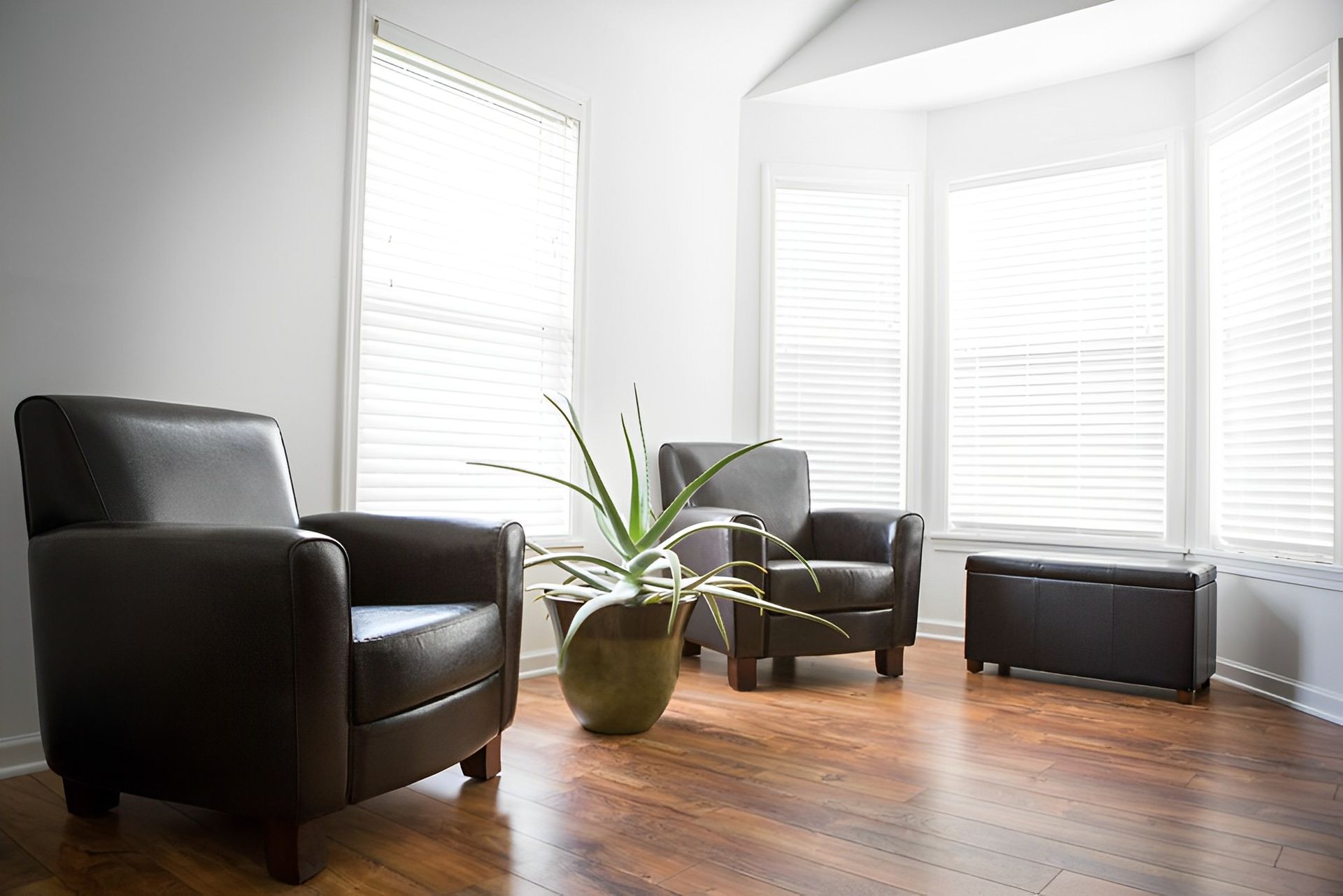 Slick modern chairs with dark vinyl flooring — Flooring Store Near Taree, NSW