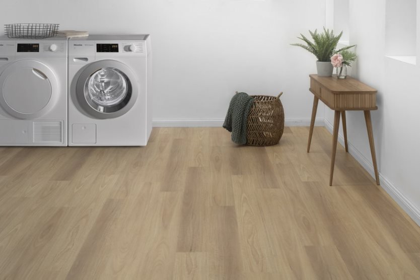 Laundry with Vinyl Plank Flooring — Flooring Suppliers in Port Macquarie, NSW