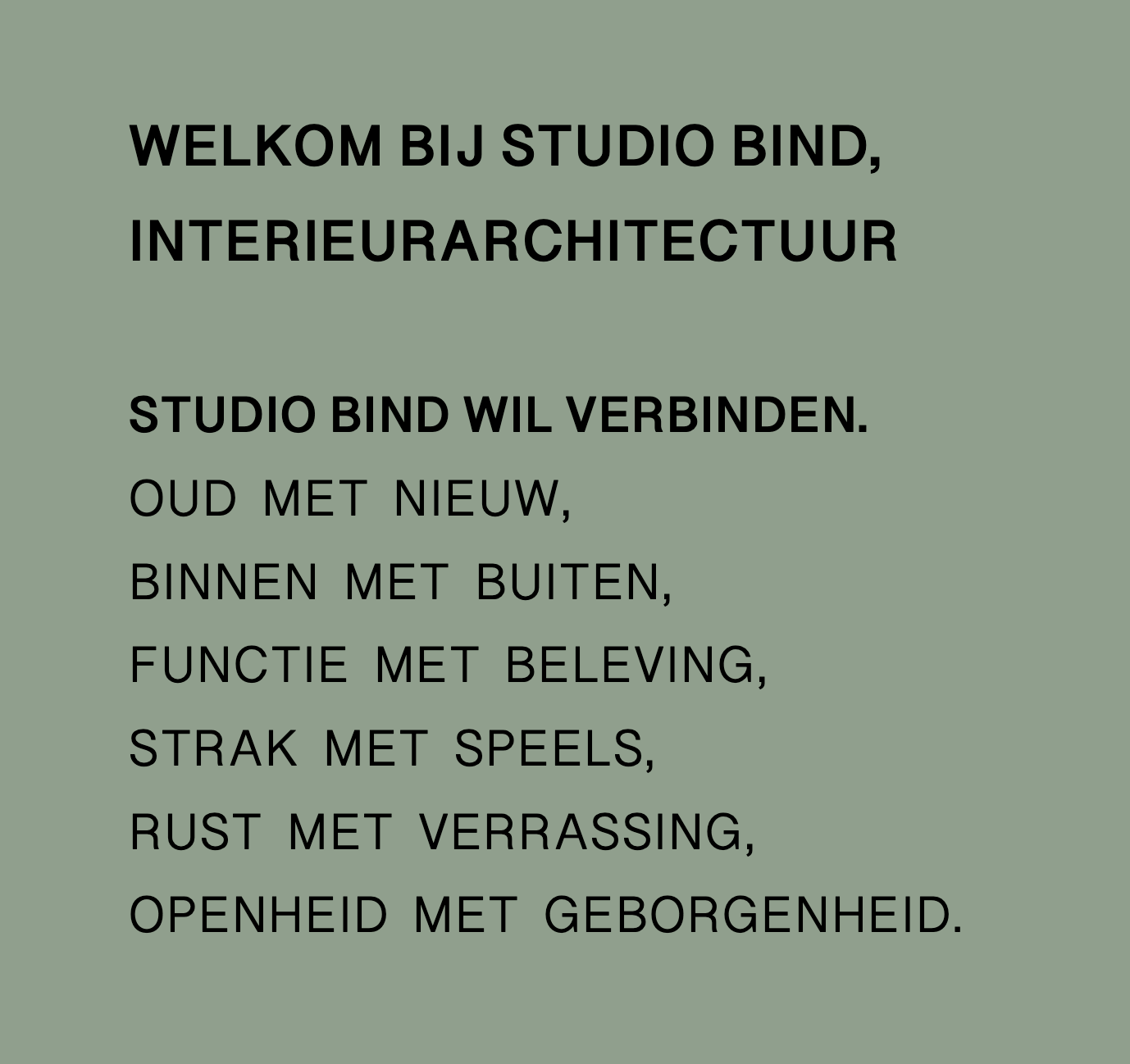 Welkom - Studio Bind Interieurarchitectuur