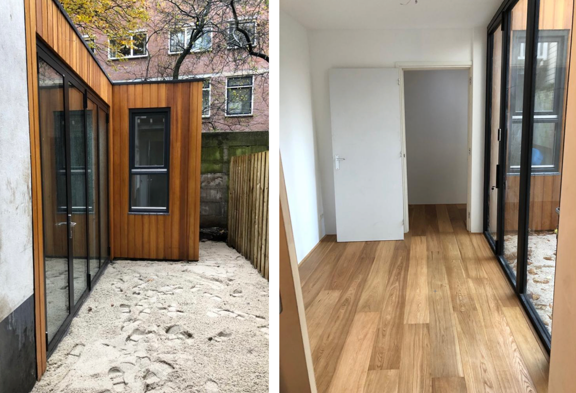 Aanbouw Amsterdam bij oplevering