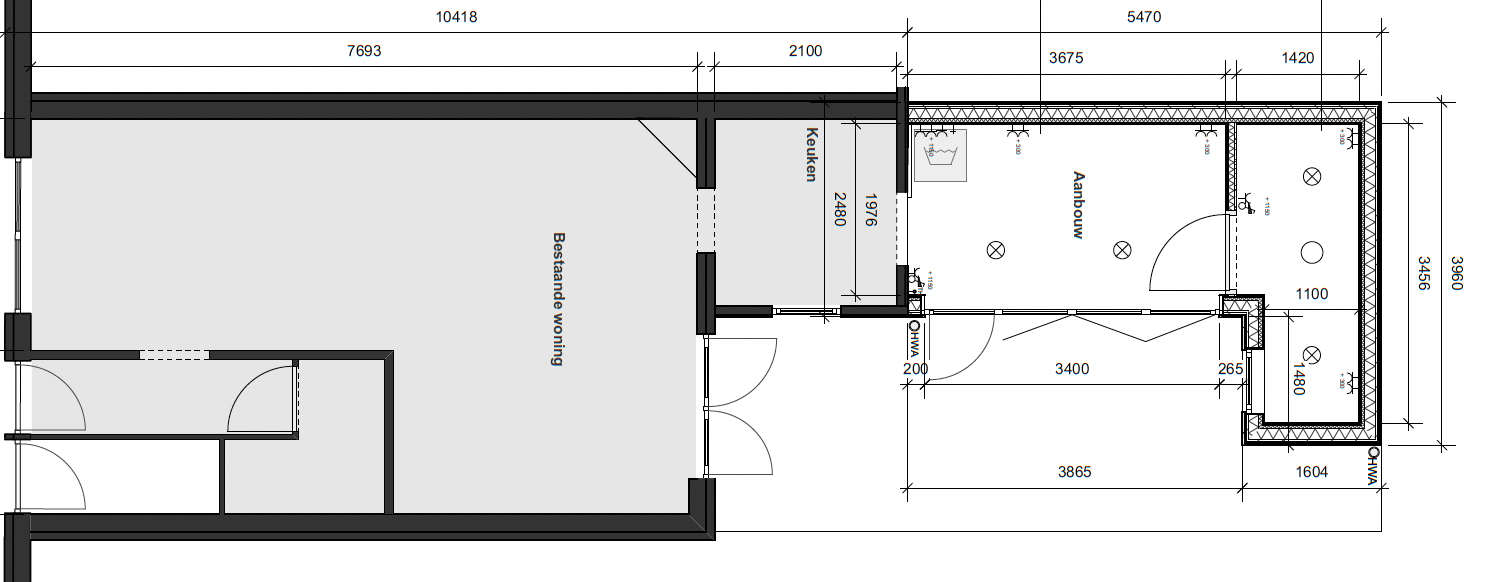 Plattegrond aanbouw Amsterdam
