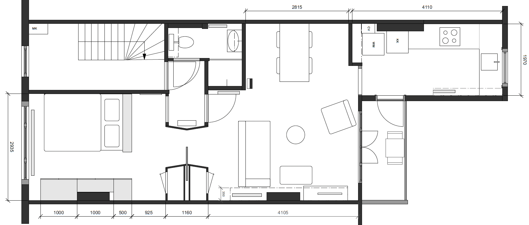 plattegrond indeling appartement Amsterdam