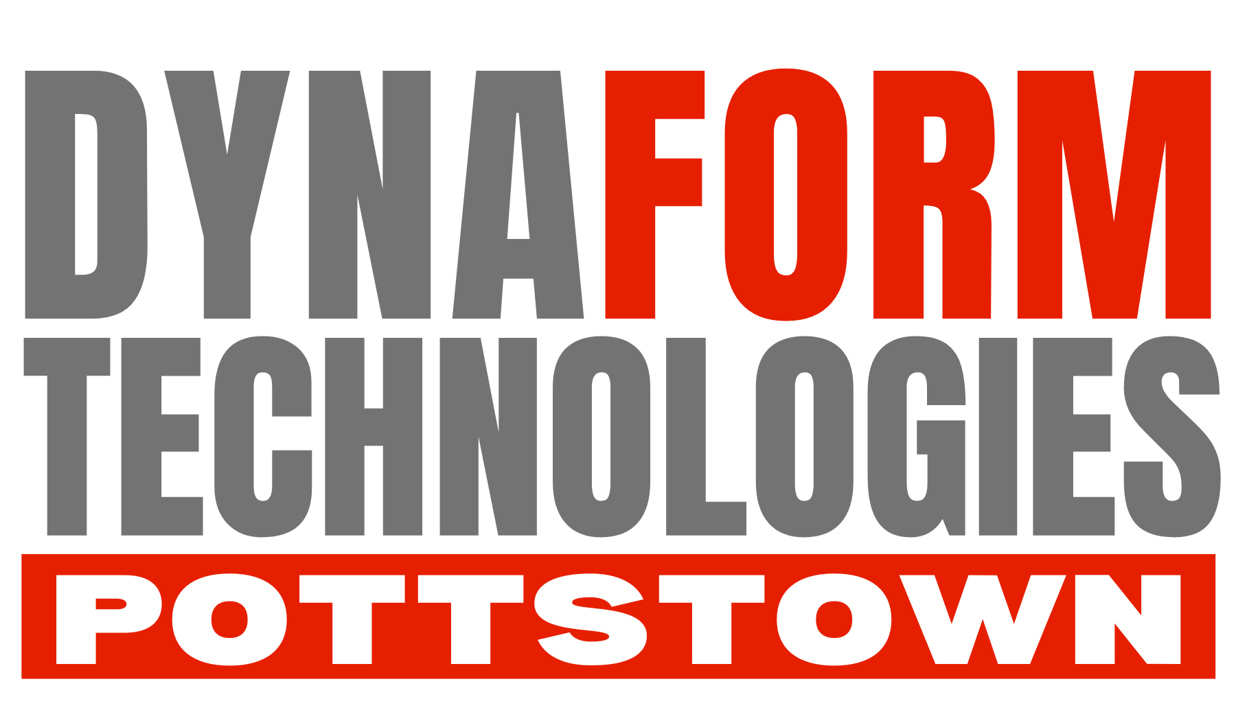 The logo for dynaform technologies pottstown is red and gray.