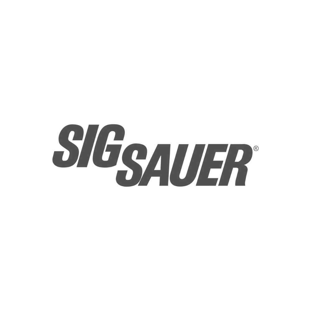 A sig sauer logo on a white background.