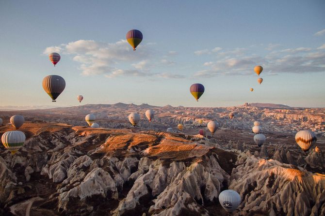 Des montgolfières dans la région de la Cappadoce