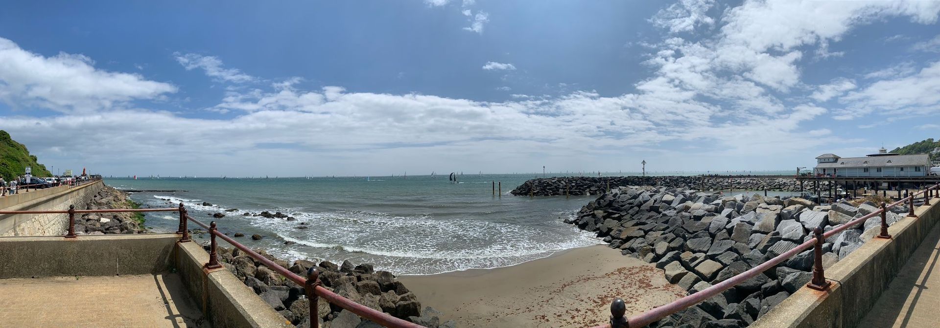 A panoramic view of Ventnor harbour.