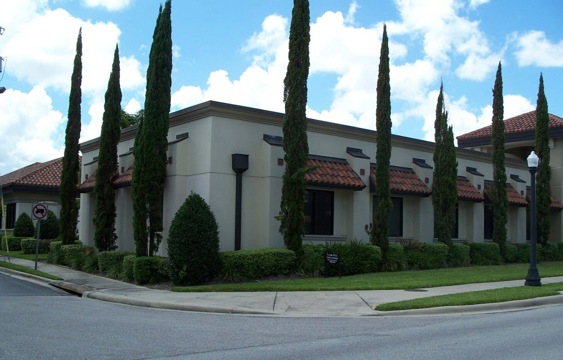 A building with a lot of trees in front of it