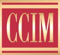 A red and gold sign with the word ccim on it.