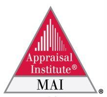 The logo for the appraisal institute is a red triangle with a white background.