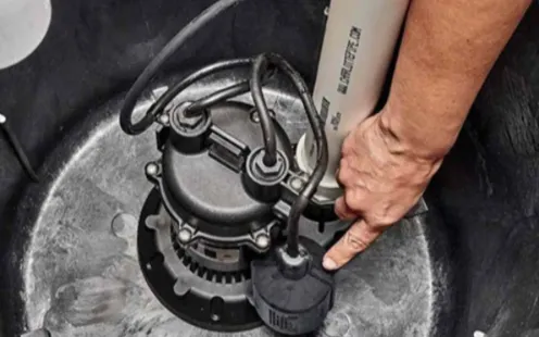 GTZ Plumbing Service LLC - A person is holding a pump in a bucket of water.