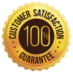 Gold seal: "Customer Satisfaction Guarantee - 100%"