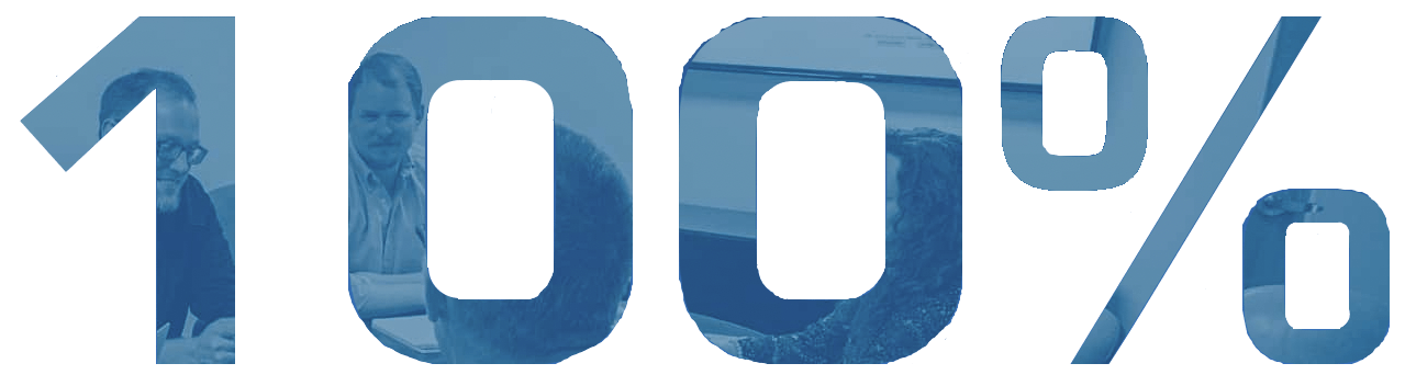 The number 100 is written in blue letters on a white background