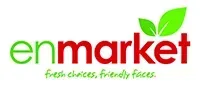 The enmarket logo has a green leaf on it.