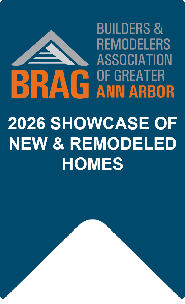 BRAG logo and text for Builders & Remodelers Association of Greater Ann Arbor 2026 Showcase of New & Remodeled Homes