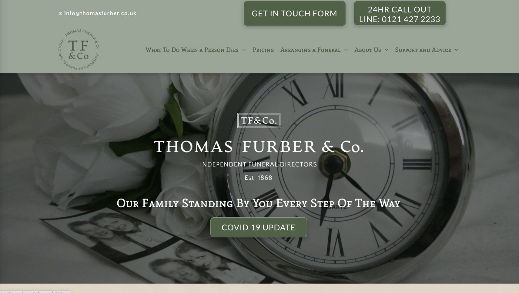 Website homepage with logo 