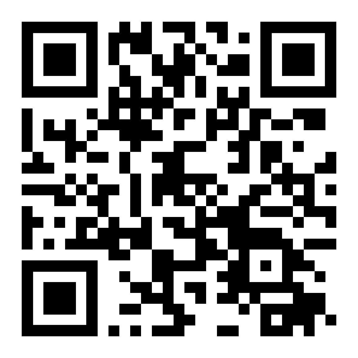 Um código qr preto e branco em um fundo branco.