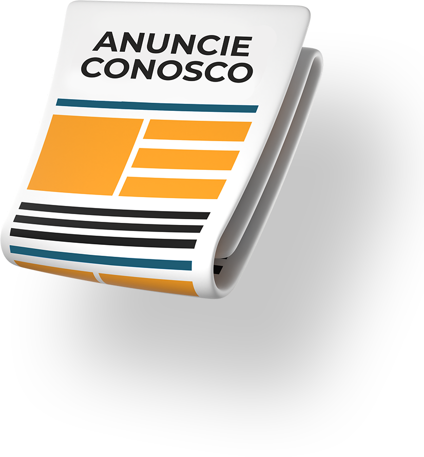 Um jornal com as palavras anúncio conosco