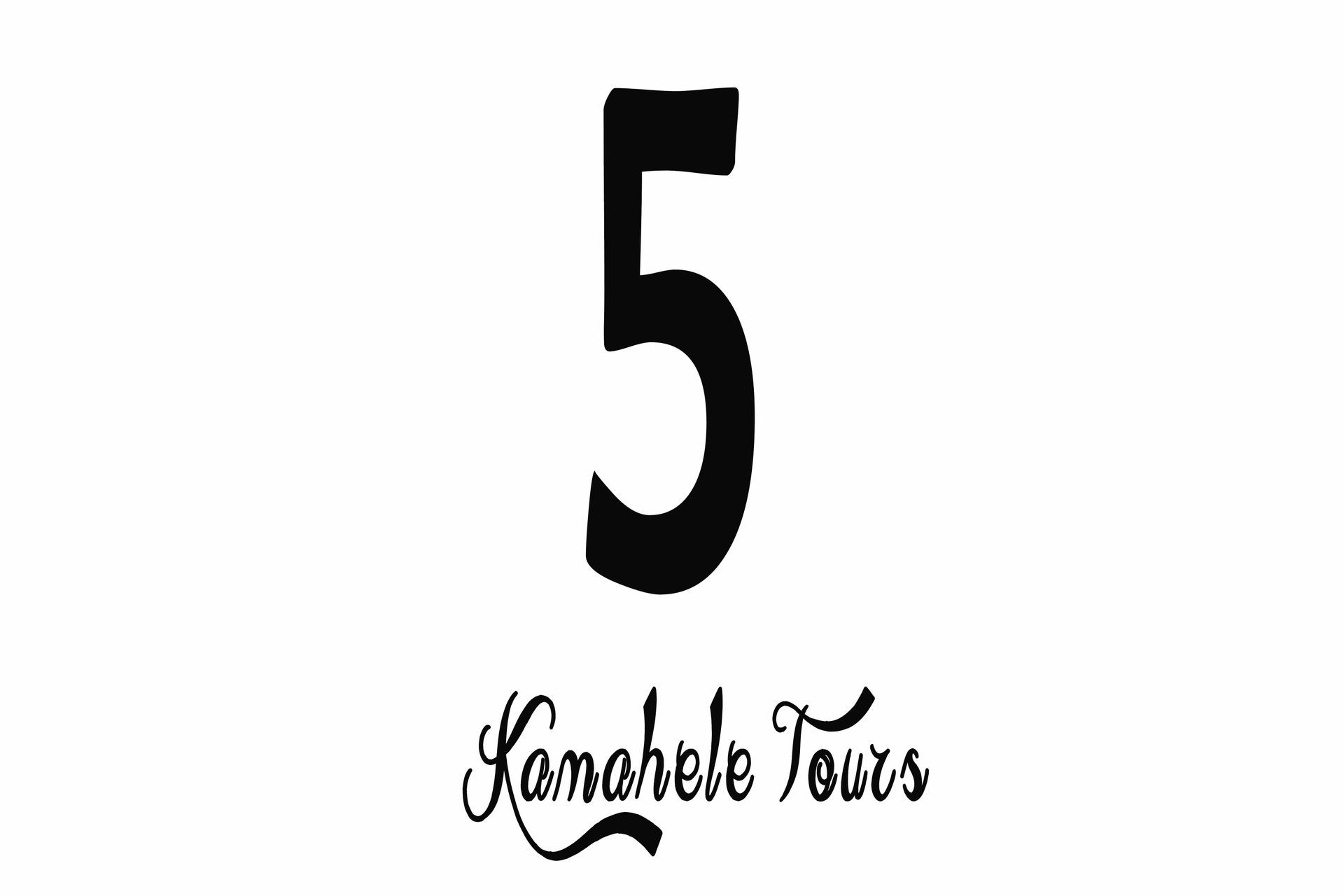Black number 5 above the “Konsable Tours” logo on a white background