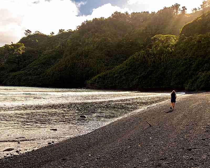 Black sand beach Maui 