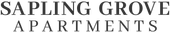 Sapling Grove Apartments logo in black serif text on a light background