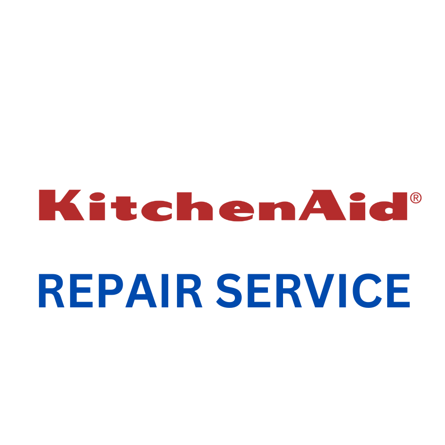 A kitchenaid repair service logo on a white background.