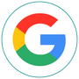 Google logo with multicolored “G” inside a teal circle