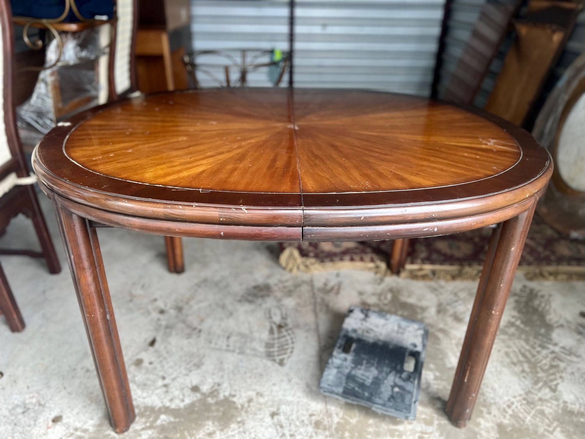 Drexel Tai Ming Oval Sunburst Two Tone Dining Table