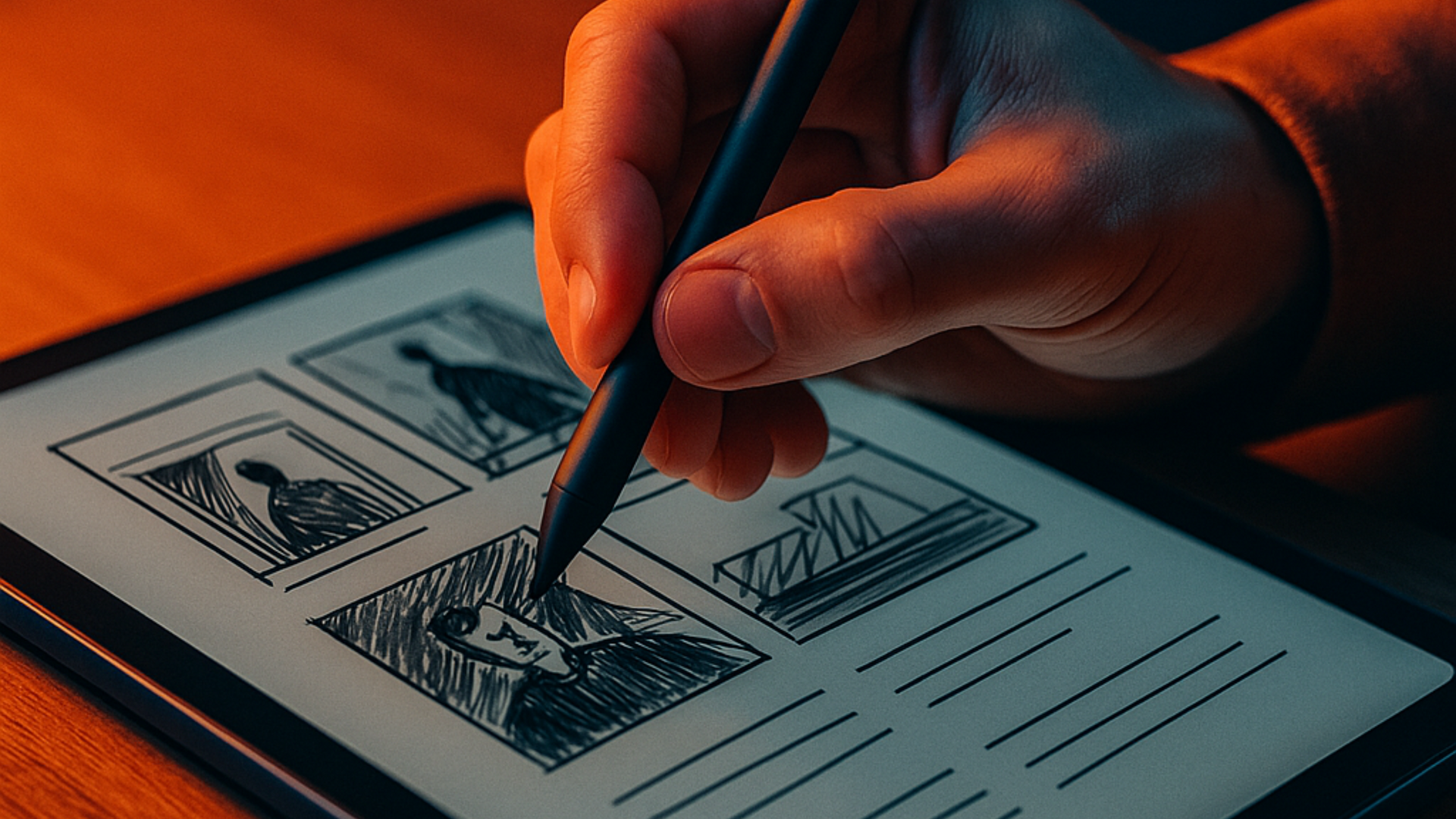 Storyboarding for marketing video production