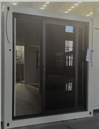 Black-framed aluminum sliding glass door unit_1