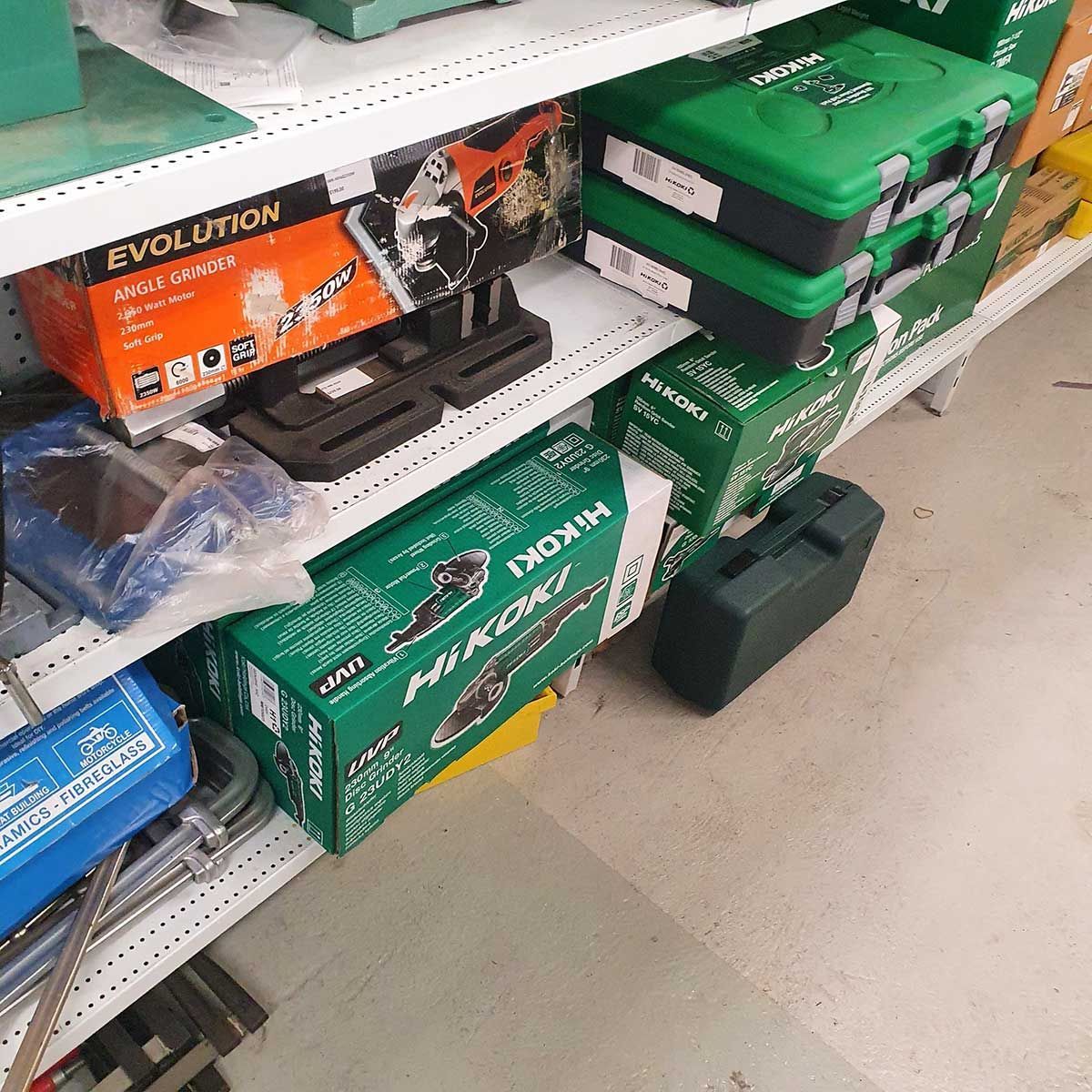 A Shelf Filled With Boxes Of Tools And Accessories — PT Trade Supplies in Gloucester, NSW