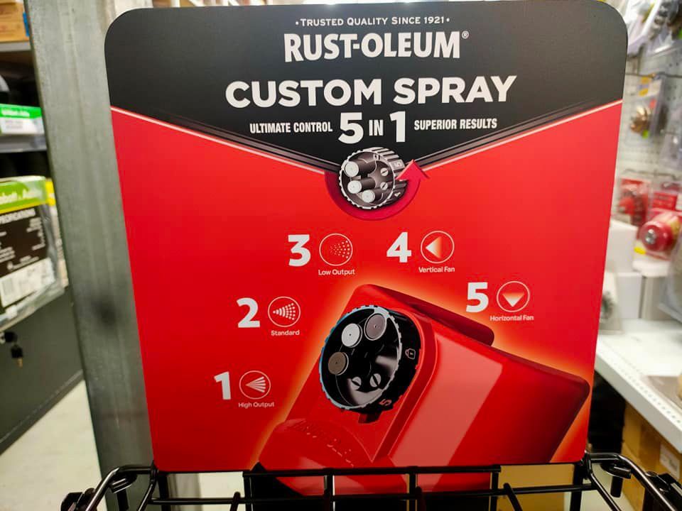 A Display Of Rust-oleum Custom Spray In A Store — PT Trade Supplies in Taree, NSW
