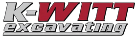 K-WITT Excavating logo in black and gray text with a bold stylized “K-WITT” and red underline